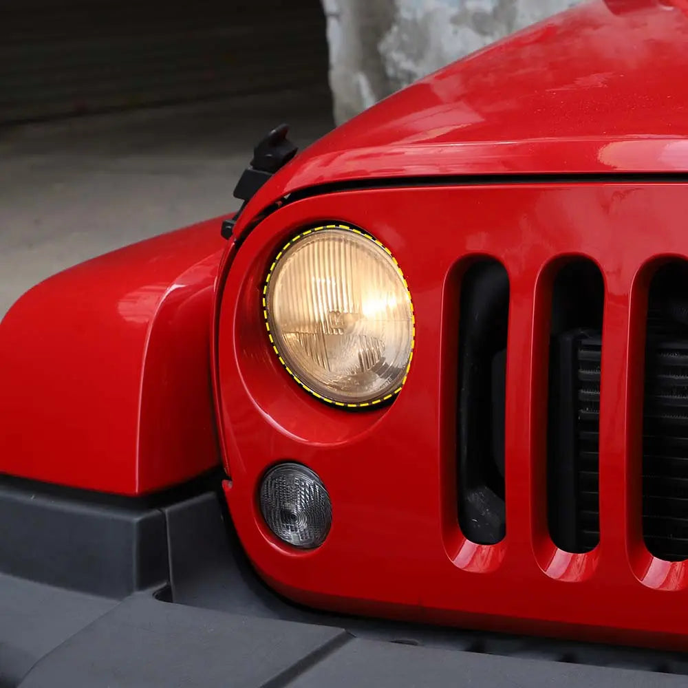For 2007-2018 Jeep Wrangler JK Smoked Headlight Lamp Covers Trim Covers