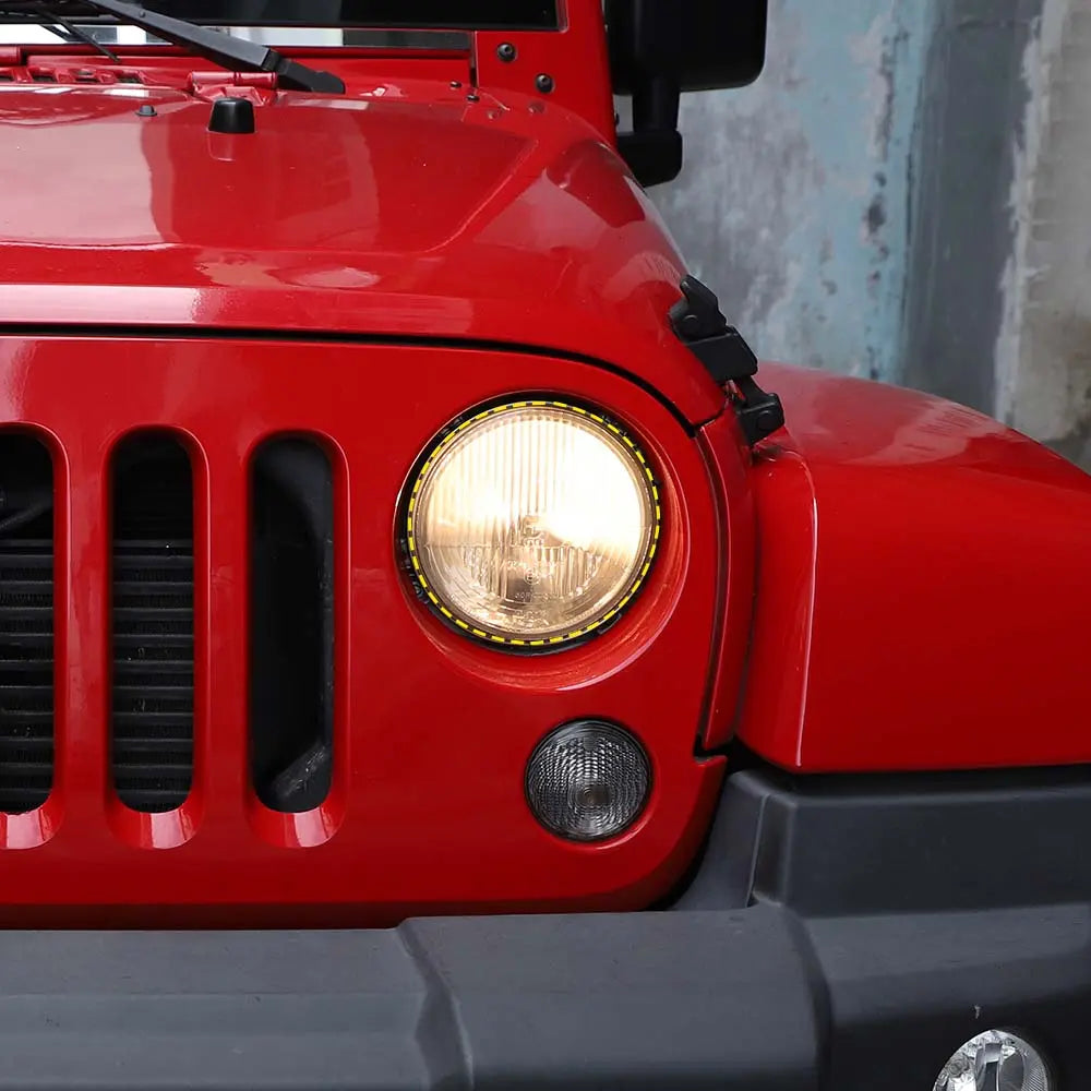For 2007-2018 Jeep Wrangler JK Smoked Headlight Lamp Covers Trim Covers