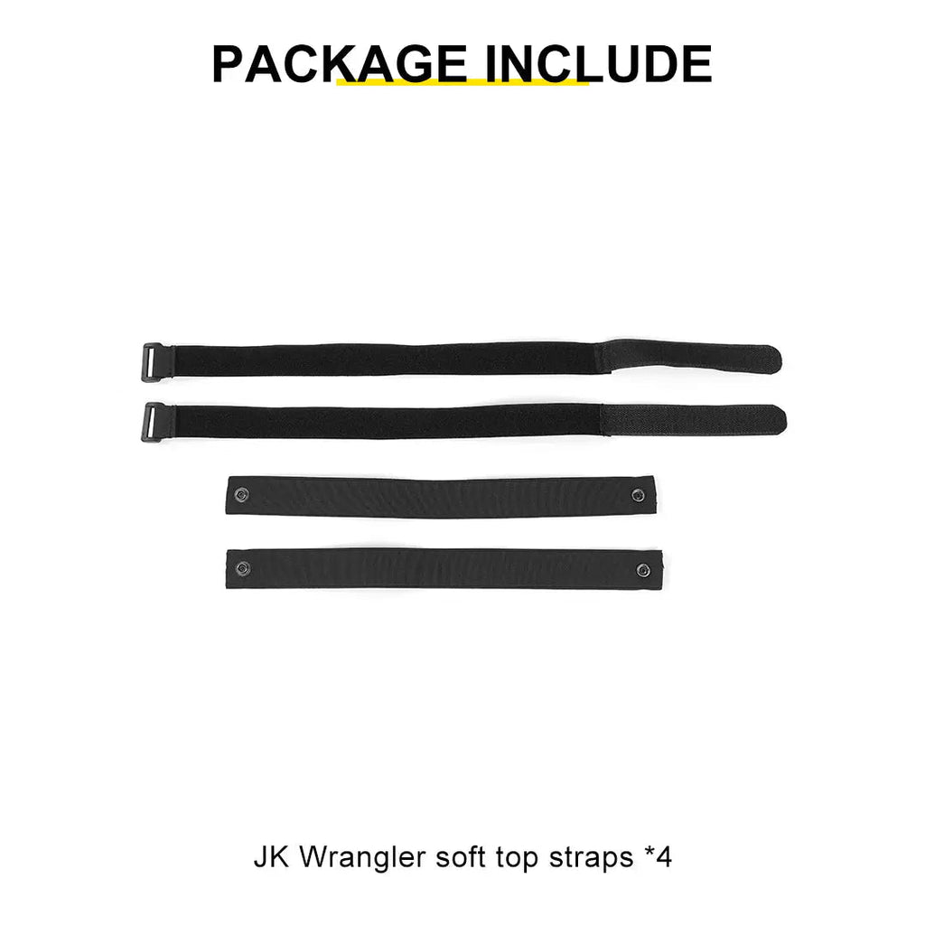 For 2007-2018 Jeep Wrangler JK Soft Top Straps Tie Down Straps（4 pcs）