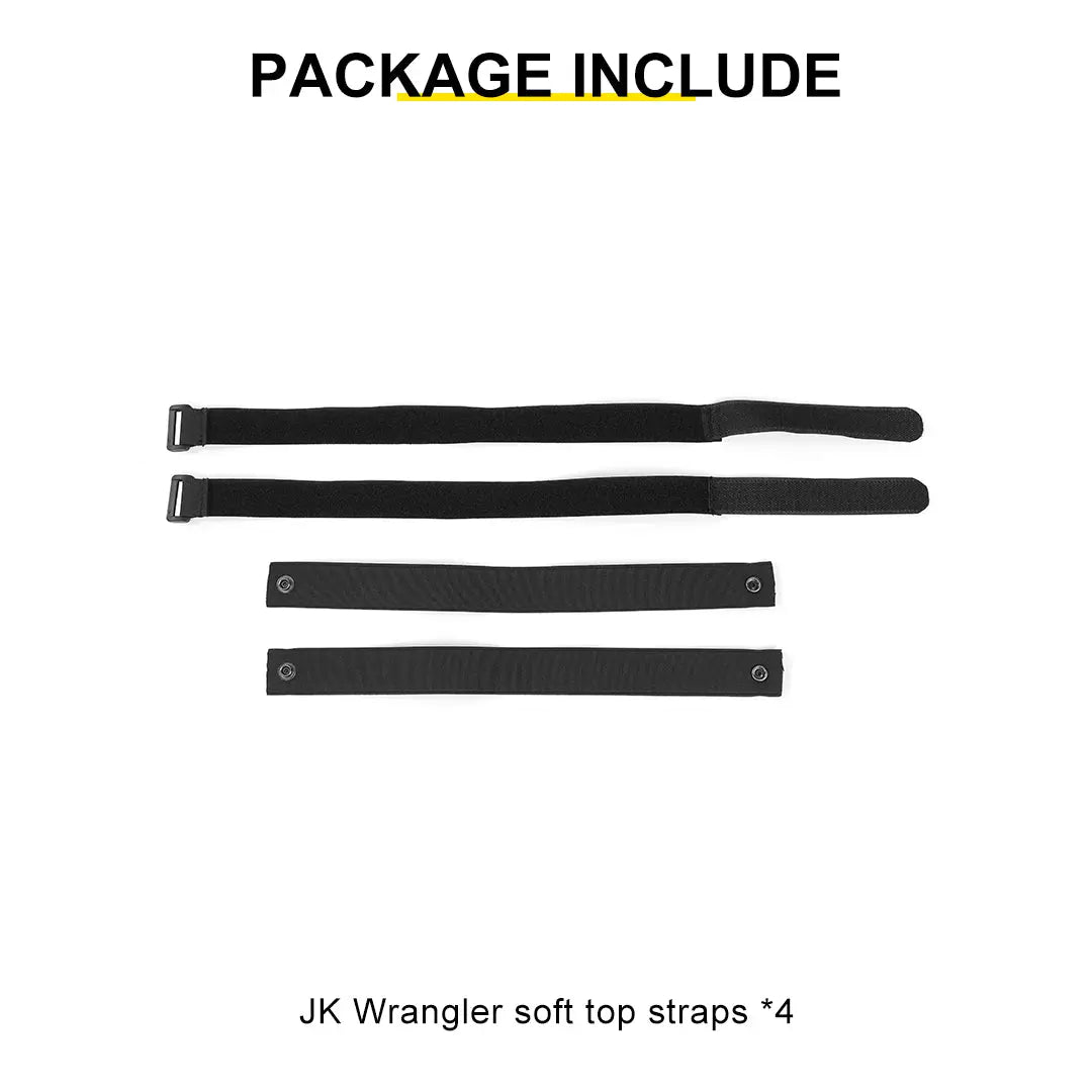 For 2007-2018 Jeep Wrangler JK Soft Top Straps Tie Down Straps（4 pcs）