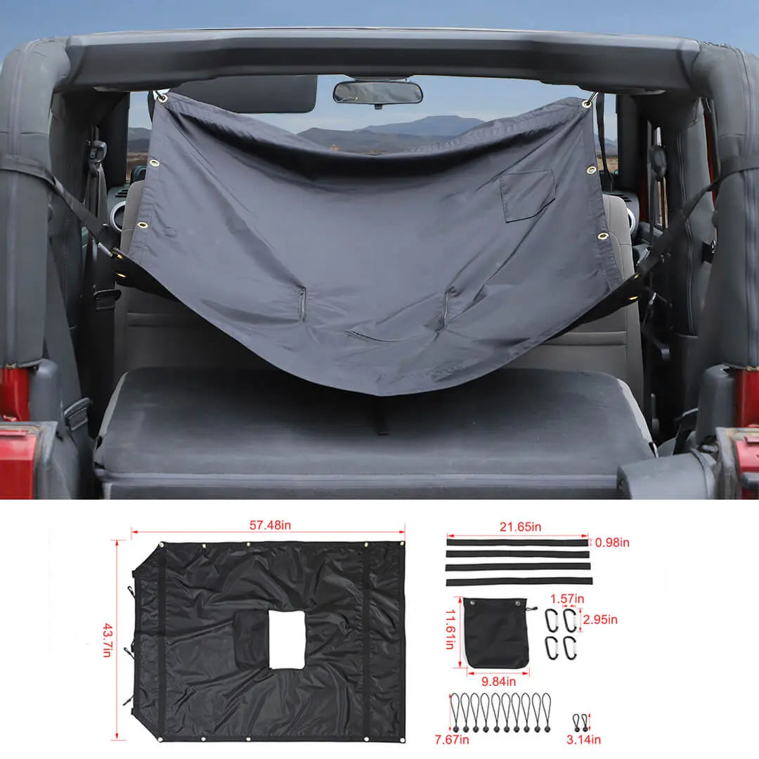 For 2007-2018 Jeep Wrangler JK Sunshade Top Car Bed Rest Roof Hammock Accessories