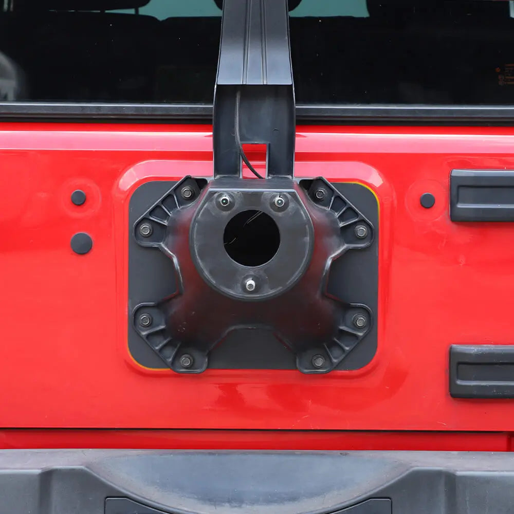 For 2007-2018 Jeep Wrangler JK Tailgate Spare Tire Carrier Delete Filler Plate Vent Cover Plate Trim & Rubber Plug
