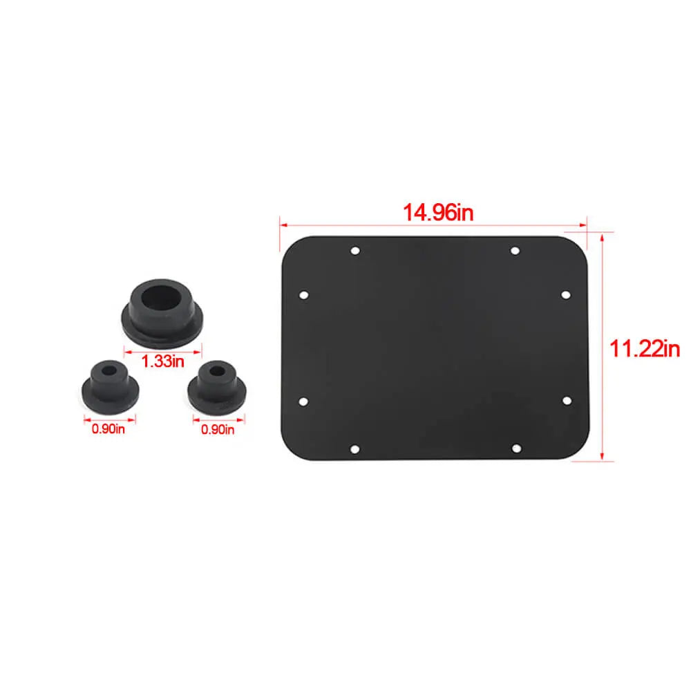 For 2007-2018 Jeep Wrangler JK Tailgate Spare Tire Carrier Delete Filler Plate Vent Cover Plate Trim & Rubber Plug