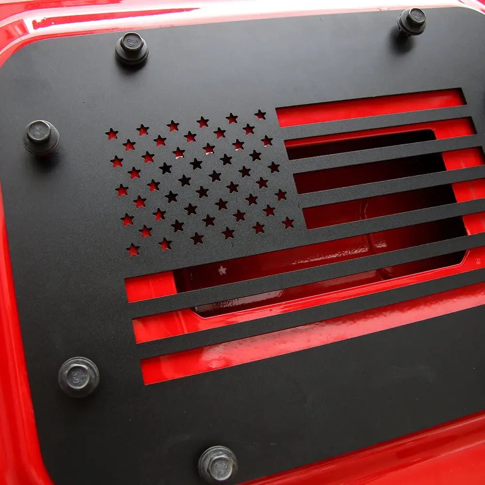 For 2007-2018 Jeep Wrangler JK Tailgate Spare Tire Carrier Delete Filler Plate Vent Cover Plate Trim & Rubber Plug