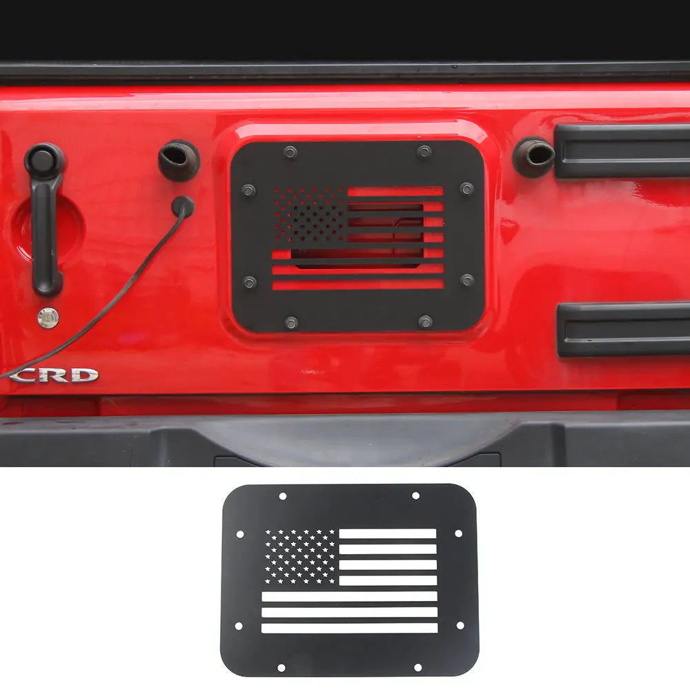 For 2007-2018 Jeep Wrangler JK Tailgate Spare Tire Carrier Delete Filler Plate Vent Cover Plate Trim & Rubber Plug
