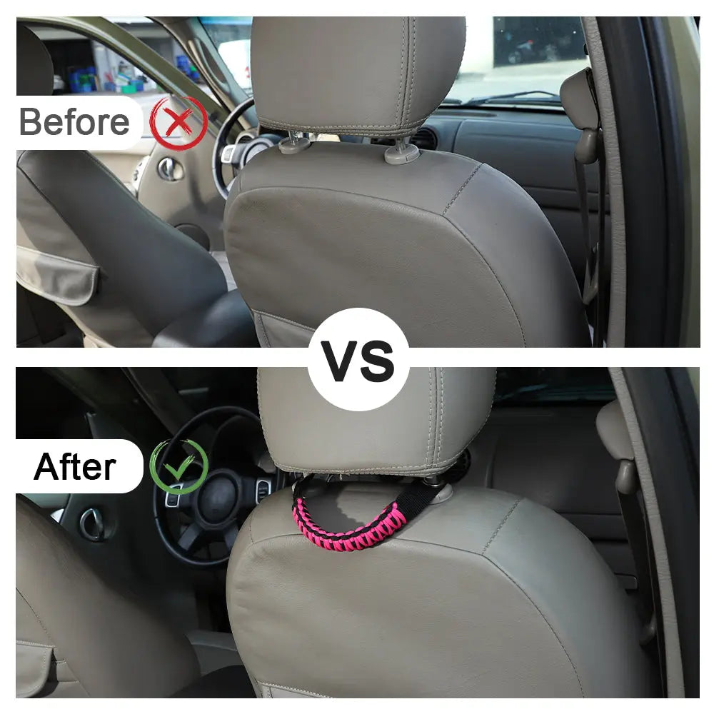 For 2007-2018 Jeep Wrangler JK Top Roll Bar Grab Handles Paracord Grip Handle