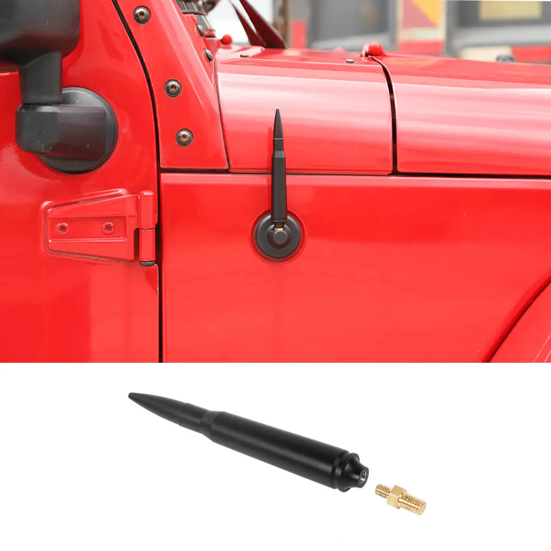 For 2007-2018 Jeep Wrangler JK & 2018-2023 JL JT Bullet Style Cal Short Antenna Mast Accessories