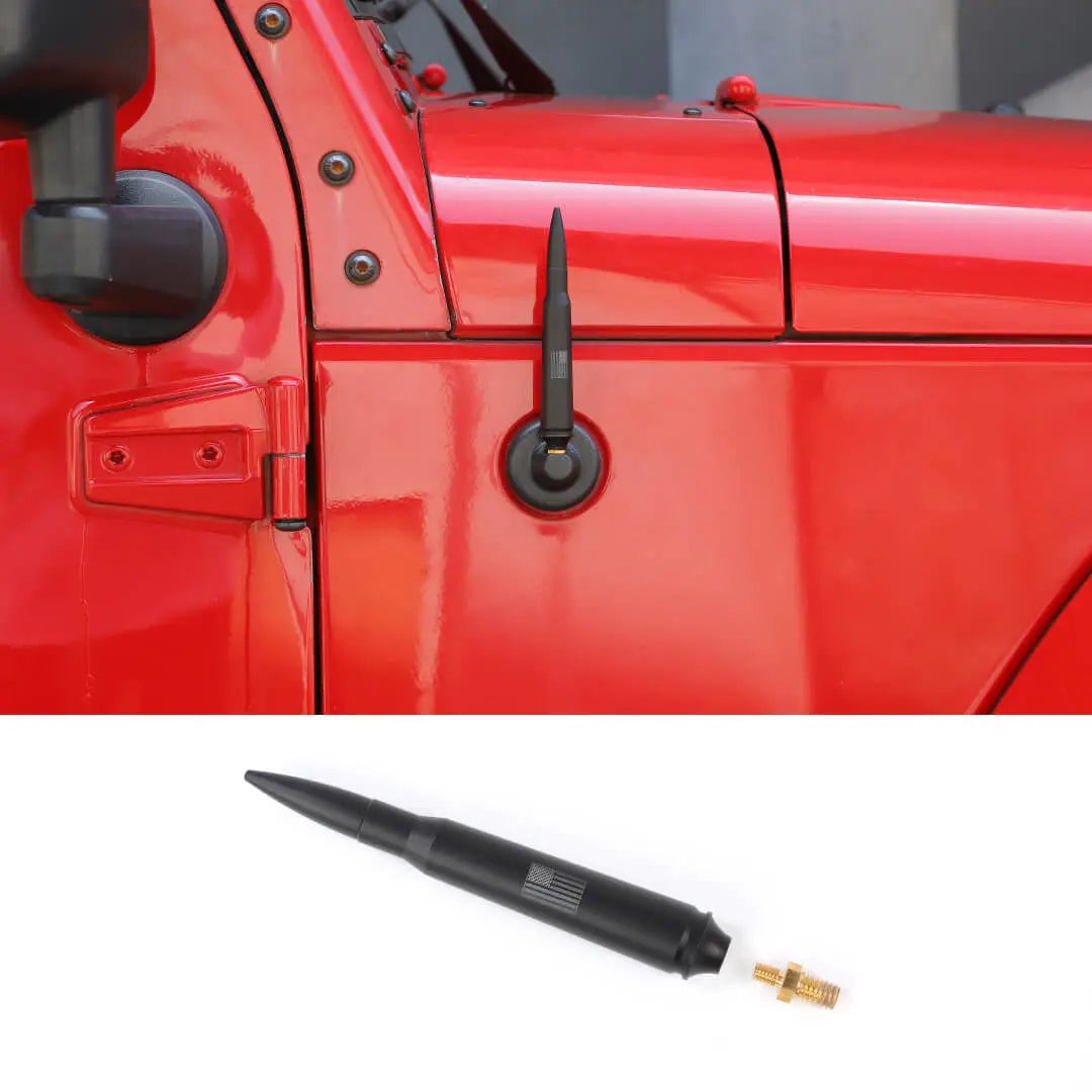 For 2007-2018 Jeep Wrangler JK & 2018-2023 JL JT Bullet Style Cal Short Antenna Mast Accessories
