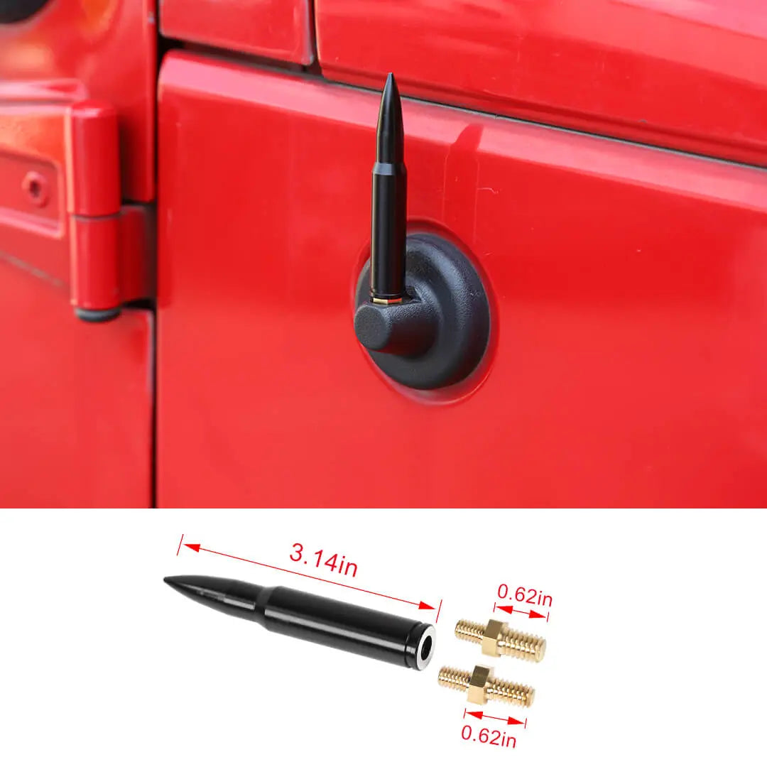 For 2007-2018 Jeep Wrangler JK & 2018-2023 JL JT Bullet Style Cal Short Antenna Mast Accessories