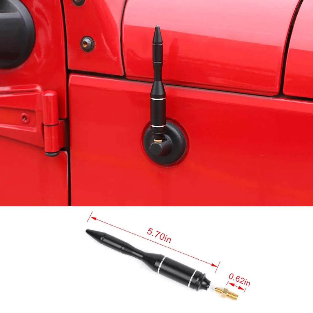 For 2007-2018 Jeep Wrangler JK & 2018-2023 JL JT Bullet Style Cal Short Antenna Mast Accessories
