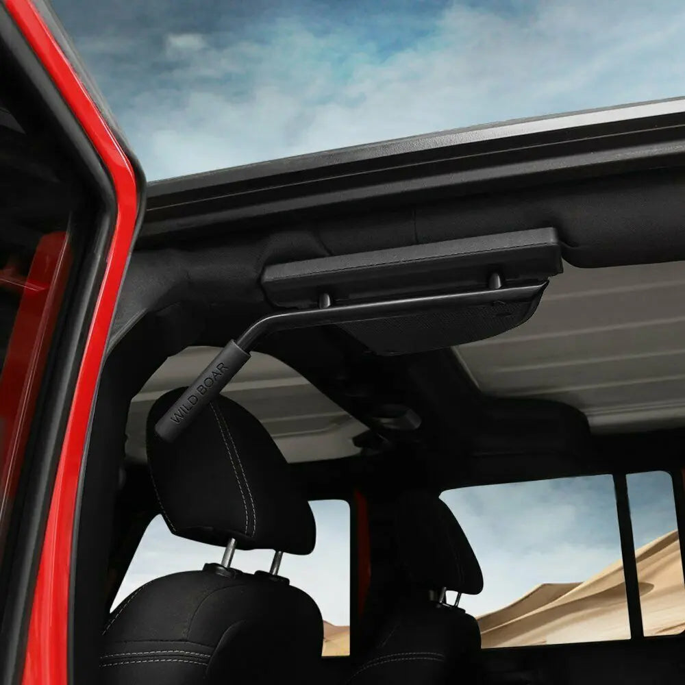 For 2007-2018 Jeep Wrangler JKU 4-Door Black Rear Grab Handles Roll Bar(Aluminum Alloy)