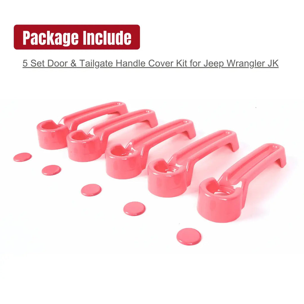 For 2007-2018 Jeep Wrangler JKU 4-Door Door & Tailgate Handle Cover Trim