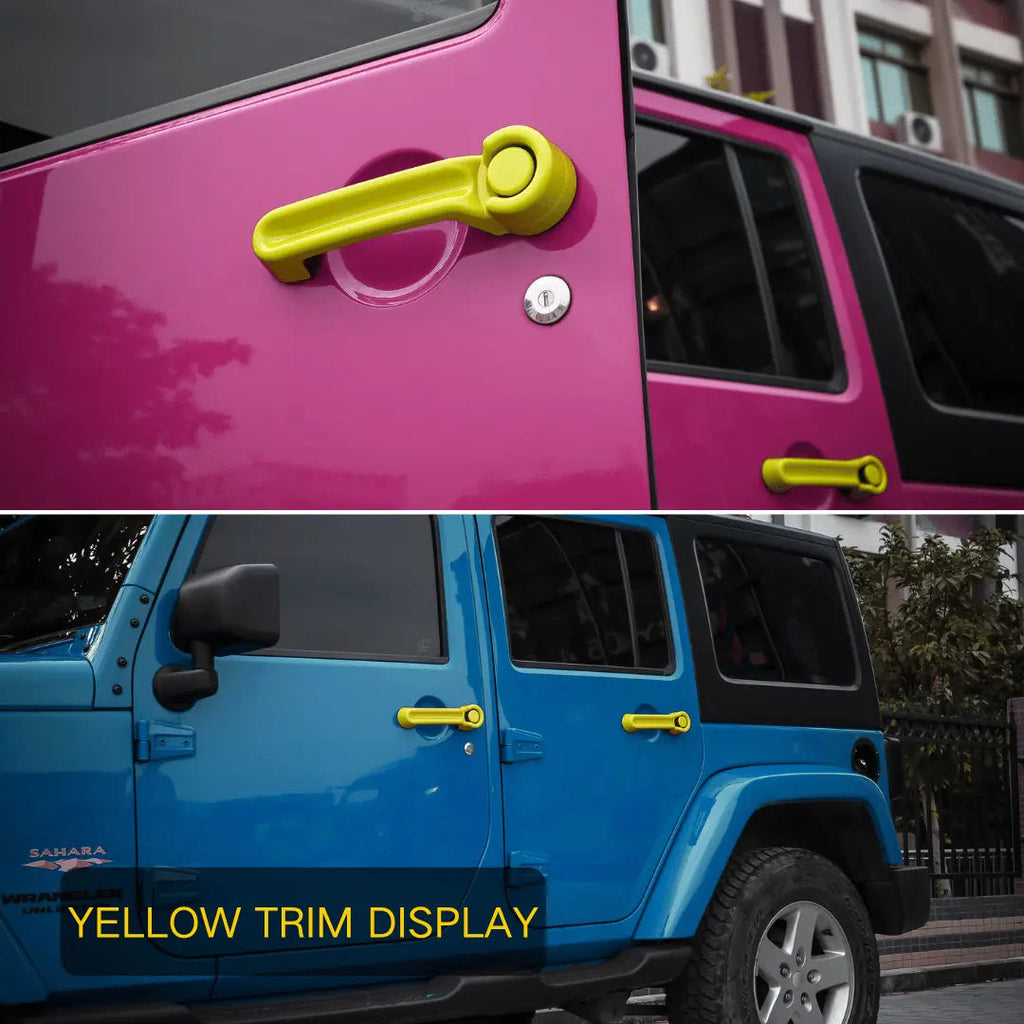For 2007-2018 Jeep Wrangler JKU 4-Door Door & Tailgate Handle Cover Trim