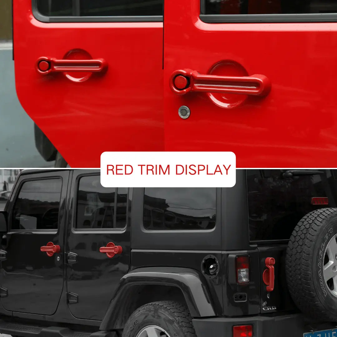 For 2007-2018 Jeep Wrangler JKU 4-Door Door & Tailgate Handle Cover Trim