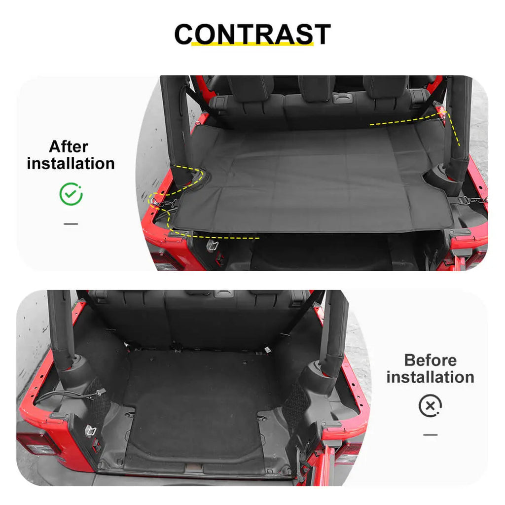 For 2007-2018 Jeep Wrangler JKU 4-Door Rear Cargo Cover Privacy Shade Trunk Luggage Cover