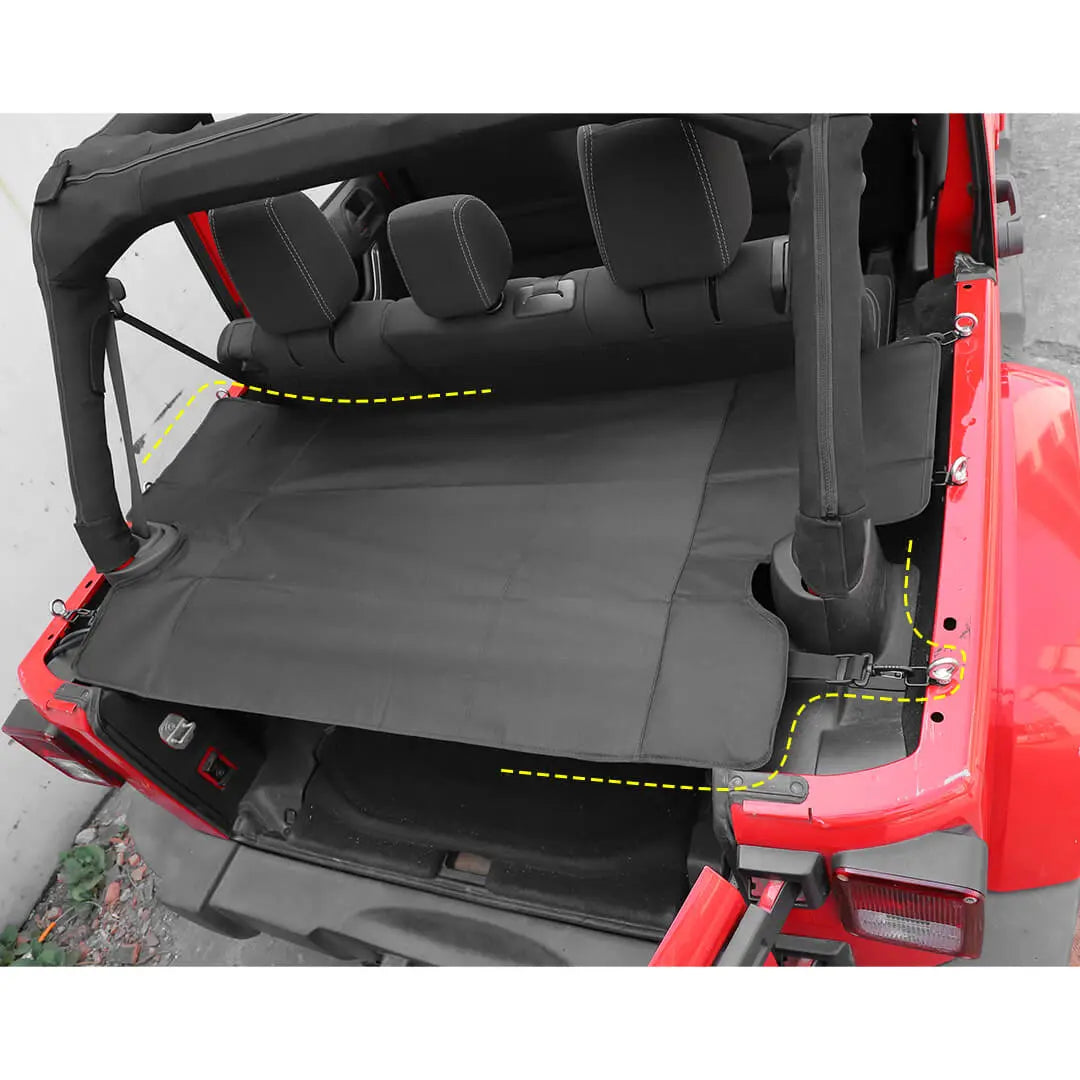 For 2007-2018 Jeep Wrangler JKU 4-Door Rear Cargo Cover Privacy Shade Trunk Luggage Cover