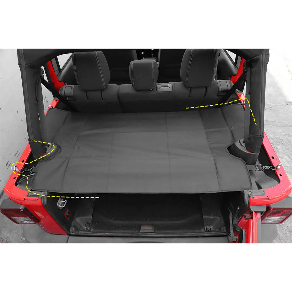 For 2007-2018 Jeep Wrangler JKU 4-Door Rear Cargo Cover Privacy Shade Trunk Luggage Cover
