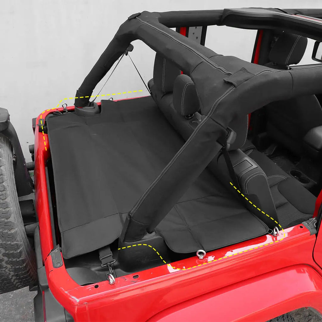 For 2007-2018 Jeep Wrangler JKU 4-Door Rear Cargo Cover Privacy Shade Trunk Luggage Cover