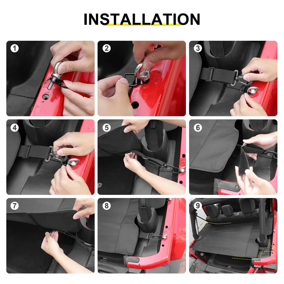 For 2007-2018 Jeep Wrangler JKU 4-Door Rear Cargo Cover Privacy Shade Trunk Luggage Cover