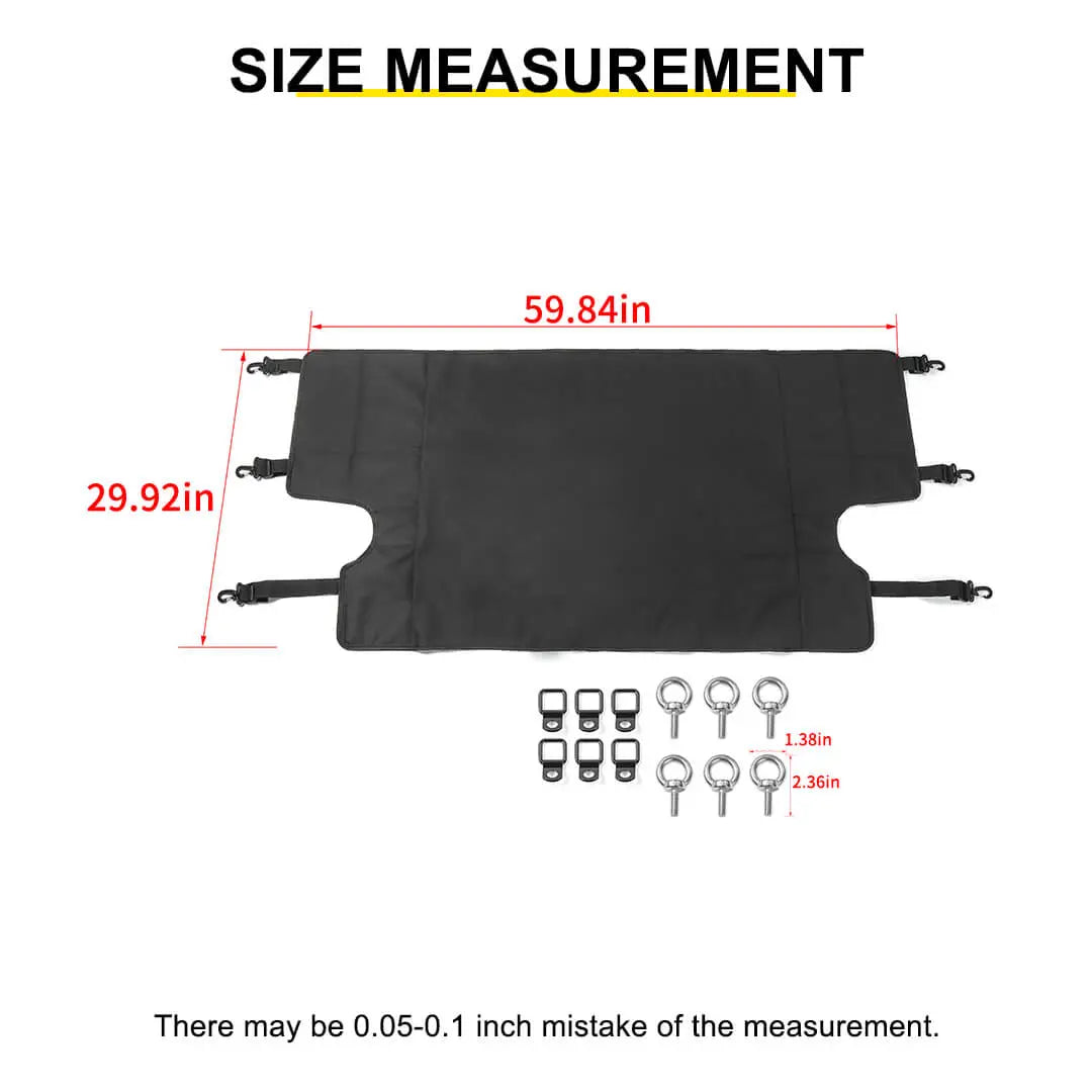 For 2007-2018 Jeep Wrangler JKU 4-Door Rear Cargo Cover Privacy Shade Trunk Luggage Cover