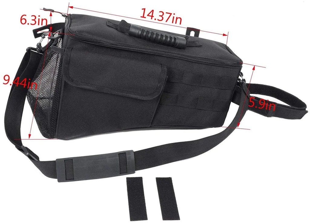 For 2007-2018 Jeep Wrangler JKU 4-Door Rear Trunk Storage Bag Organizer with Carrying Handle, Right Side