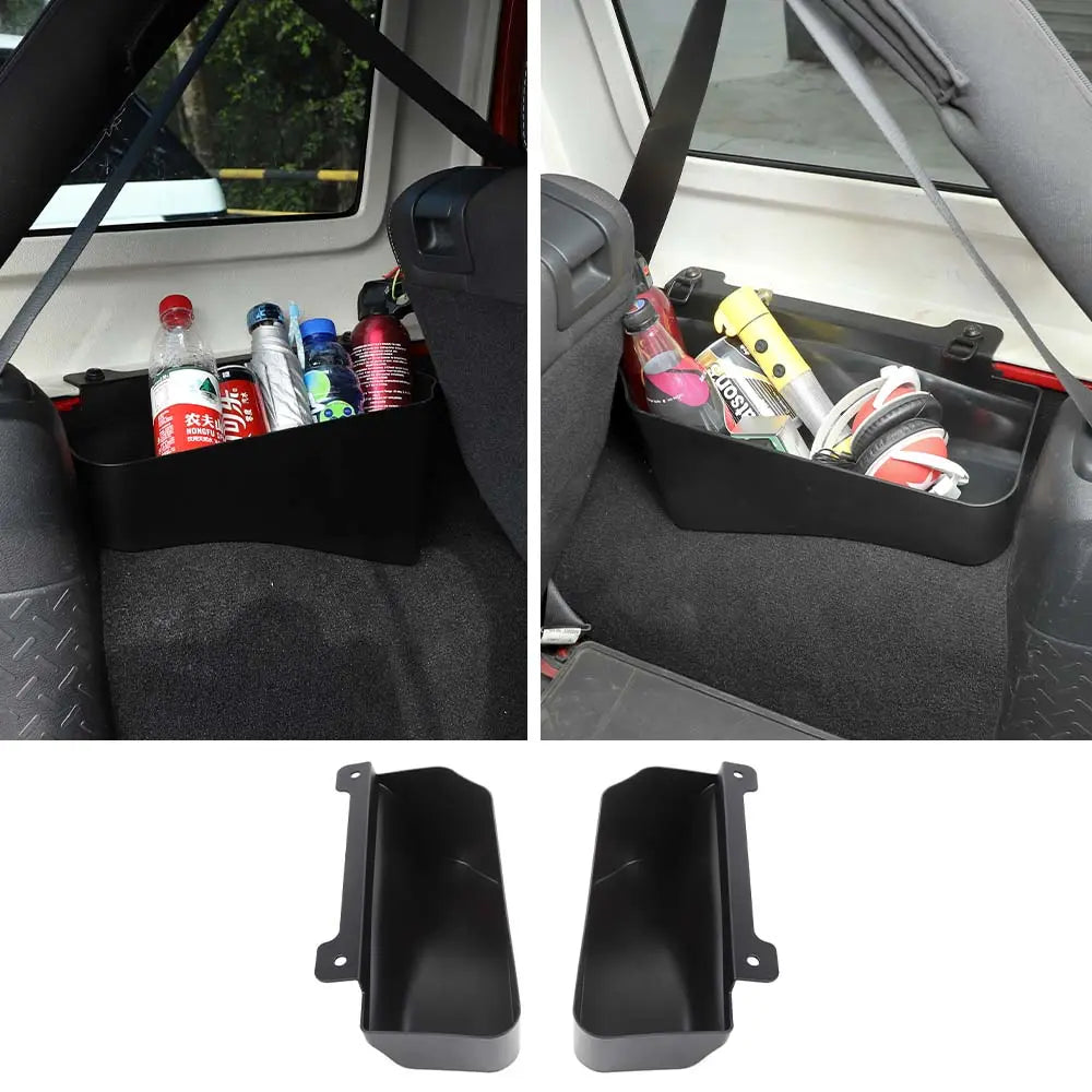 For 2007-2018 Jeep Wrangler JKU 4-Door Trunk Rear Cargo Storage Box Organizer, Compartment Box Bins, Black