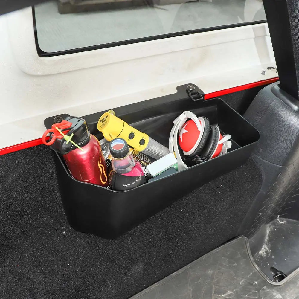 For 2007-2018 Jeep Wrangler JKU 4-Door Trunk Rear Cargo Storage Box Organizer, Compartment Box Bins, Black