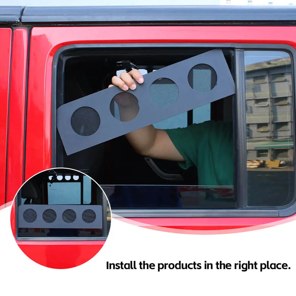 For 2007-2018 Jeep Wrangler JKU 4Door Rear Door Window Louver Air Vent Panel Trim Cover
