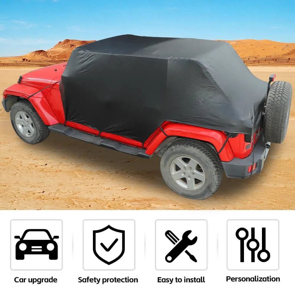 For 2007-2018 Jeep Wrangler JKU 4Door Waterproof Protection Cab Car Cover