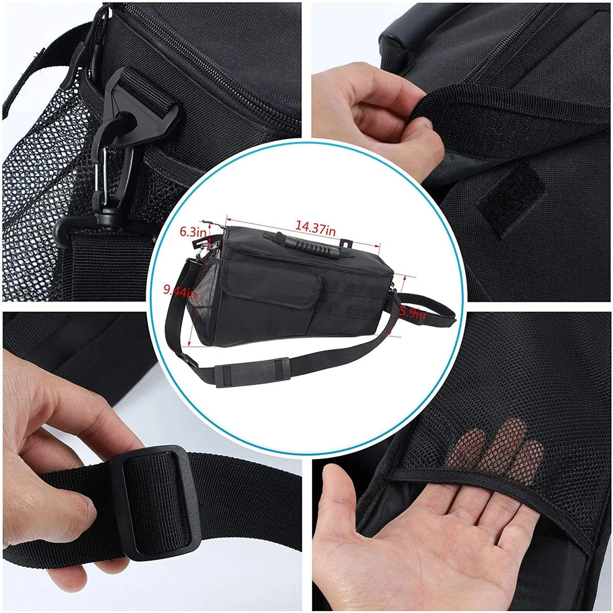 For 2007-2018 Jeep Wrangler JKU Rear Trunk Storage Bag Pockets Organizer, Durable Oxford