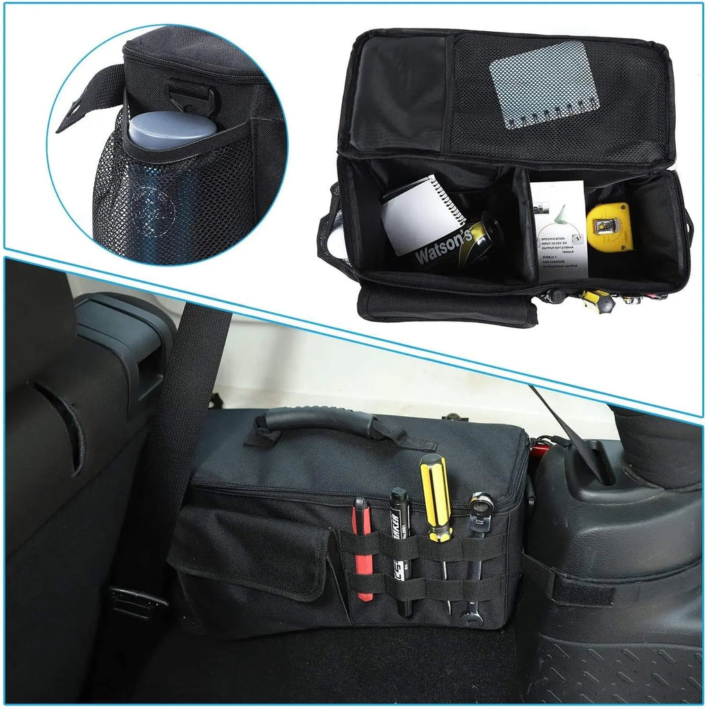 For 2007-2018 Jeep Wrangler JKU Rear Trunk Storage Bag Pockets Organizer, Durable Oxford