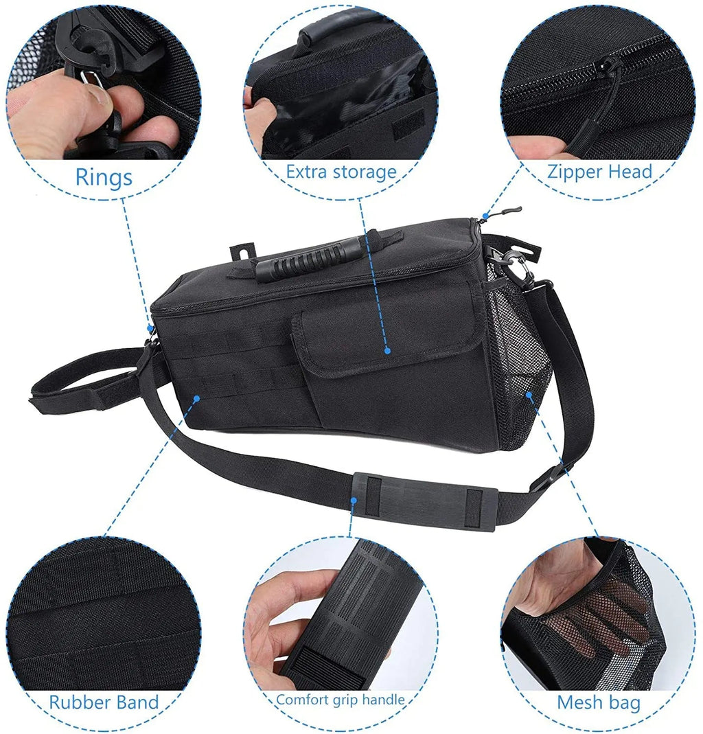 For 2007-2018 Jeep Wrangler JKU Rear Trunk Storage Bag Pockets Organizer, Durable Oxford