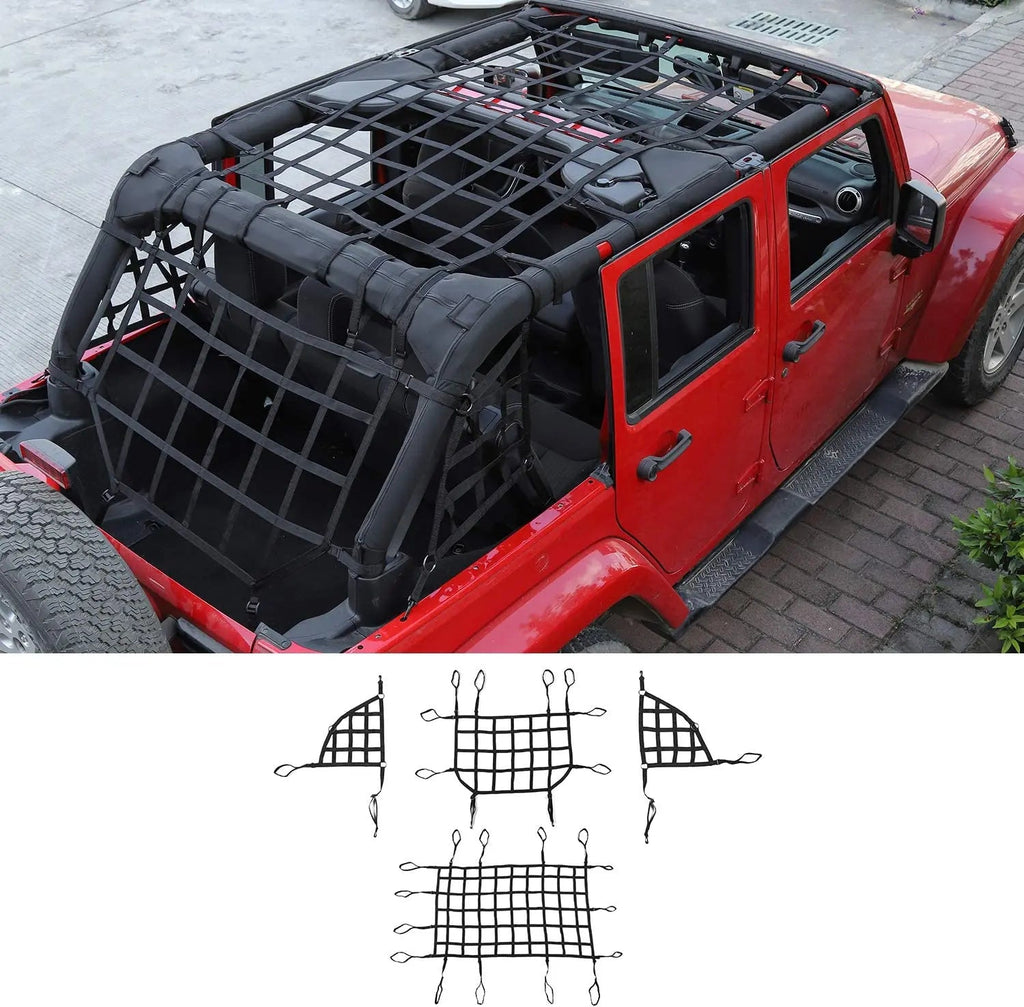For 2007-2018 Jeep Wrangler JKU Unlimited 4 Door Cargo Net
