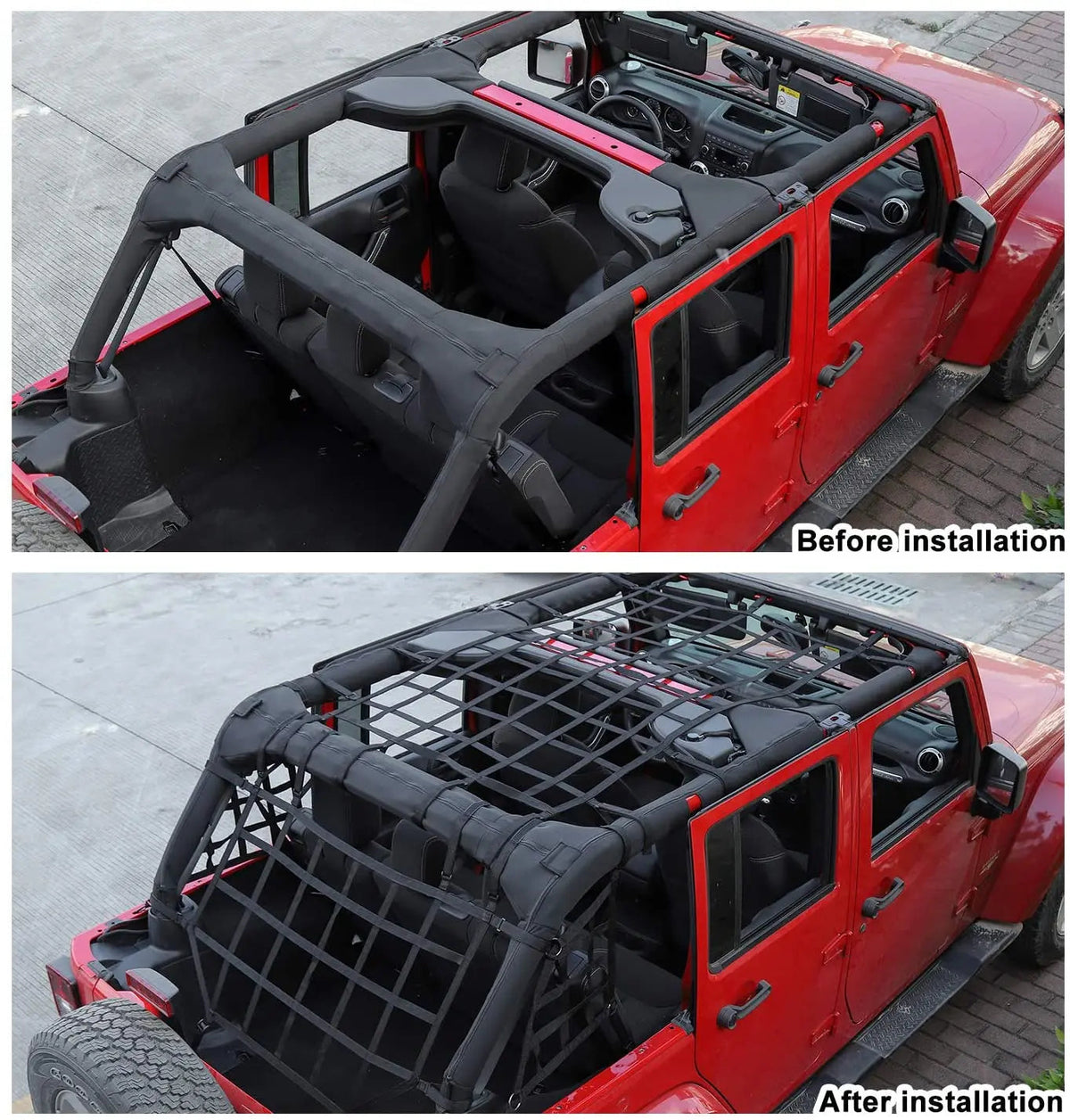 For 2007-2018 Jeep Wrangler JKU Unlimited 4 Door Cargo Net