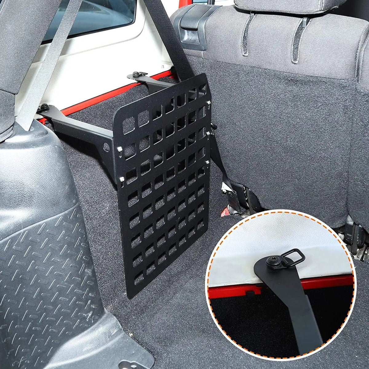 For 2007-2018 Jeep Wrangler JKU Unlimited 4-Door Metal Trunk MOLLE Panel | Modular Tactical Storage System (Left Side)
