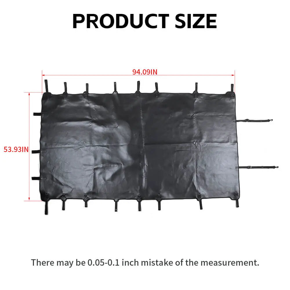 For 2007-2018 Jeep Wrangler JKU, 4 Doors Leather Soft Top Sunshade Mesh Full Length Mesh Sun Shade UV Blocker Mesh Screen Sunshade