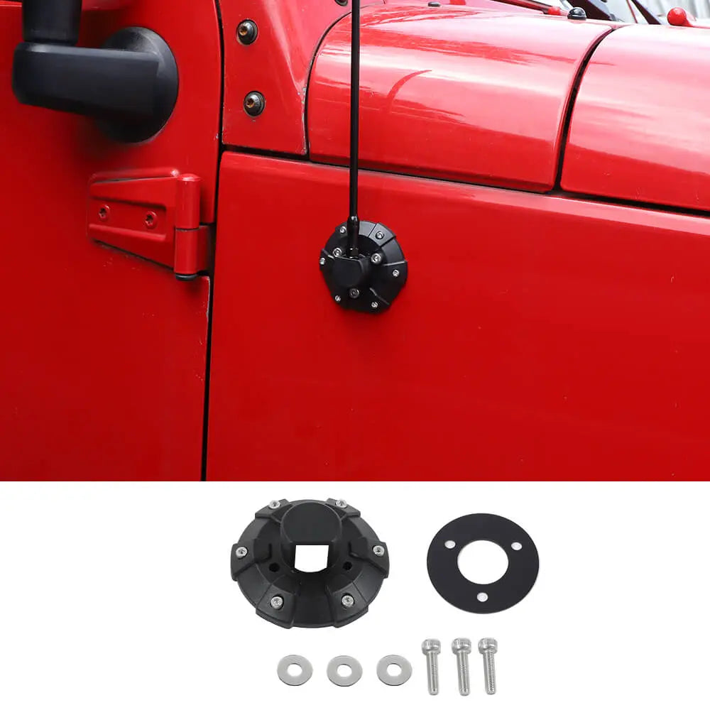 For 2007-2023 Jeep Wrangler JK JL & Gladiator JT 2pc Antenna Base Cover Replacement Trim Black