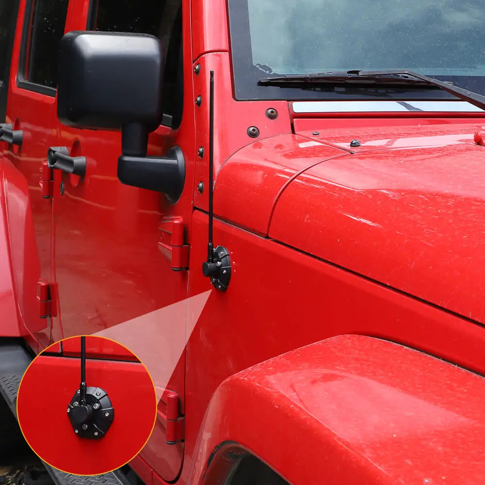 For 2007-2023 Jeep Wrangler JK JL & Gladiator JT 2pc Antenna Base Cover Replacement Trim Black