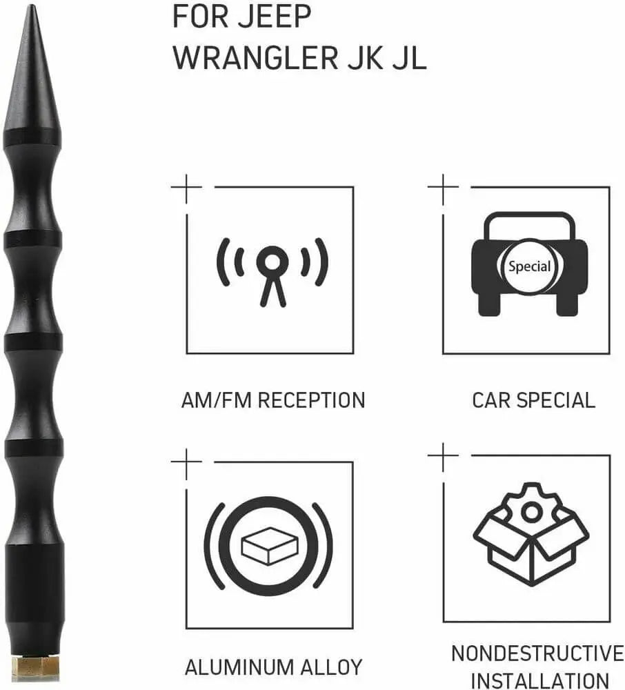 For 2007-2023 Jeep Wrangler JK JL & Gladiator JT 5.9 inch Car Antenna Radio AM FM Antenna