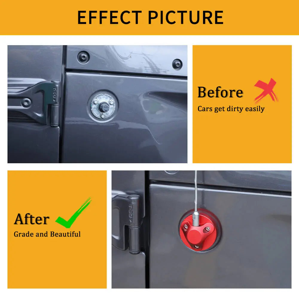 For 2007-2023 Jeep Wrangler JK JL & Gladiator JT Aluminium Alloy Antenna Base Cover Replacement Trim