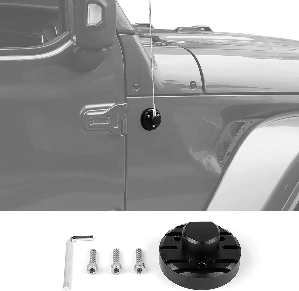 For 2007-2023 Jeep Wrangler JL JK JT Antenna Base Trim Replacement AM FM Adapter