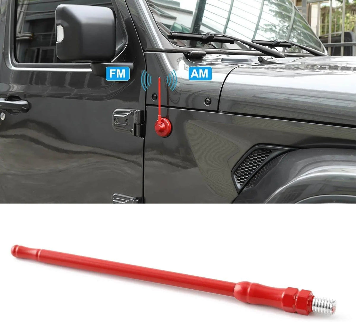 For 2007-2023 Wrangler JK JL JT 6.7 Inch FM/AM Reflex Short Antenna Replacement