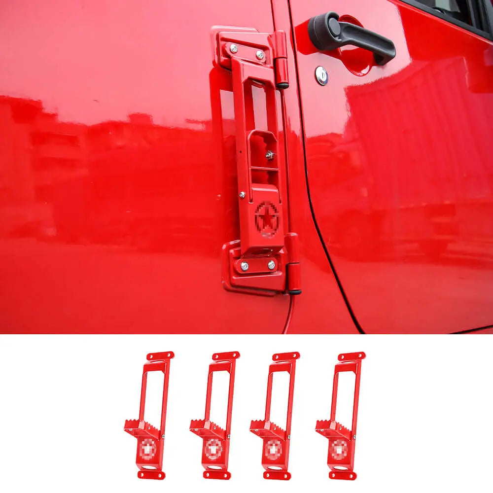 For 2007+ Jeep Wrangler JK JKU JL JLU 4 X Door Hinge Step Foot Peg Folding Foot Pedal