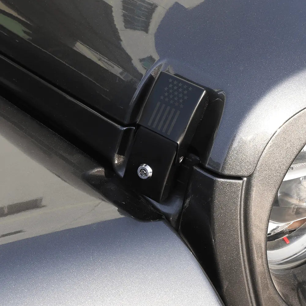 For 2007+ Jeep Wrangler JK JKU JL JLU Gladiator JT Latch Locking Hood Catch Kit