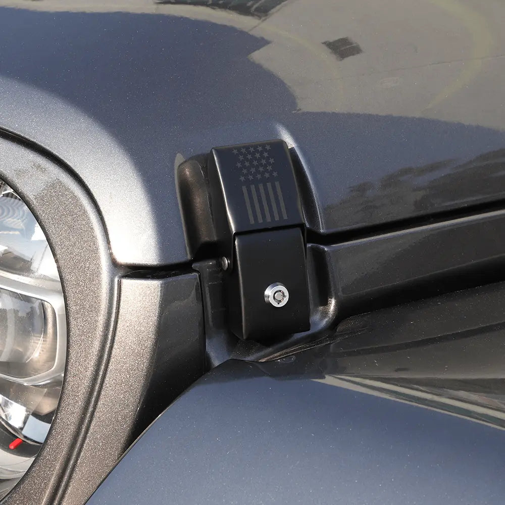 For 2007+ Jeep Wrangler JK JKU JL JLU Gladiator JT Latch Locking Hood Catch Kit