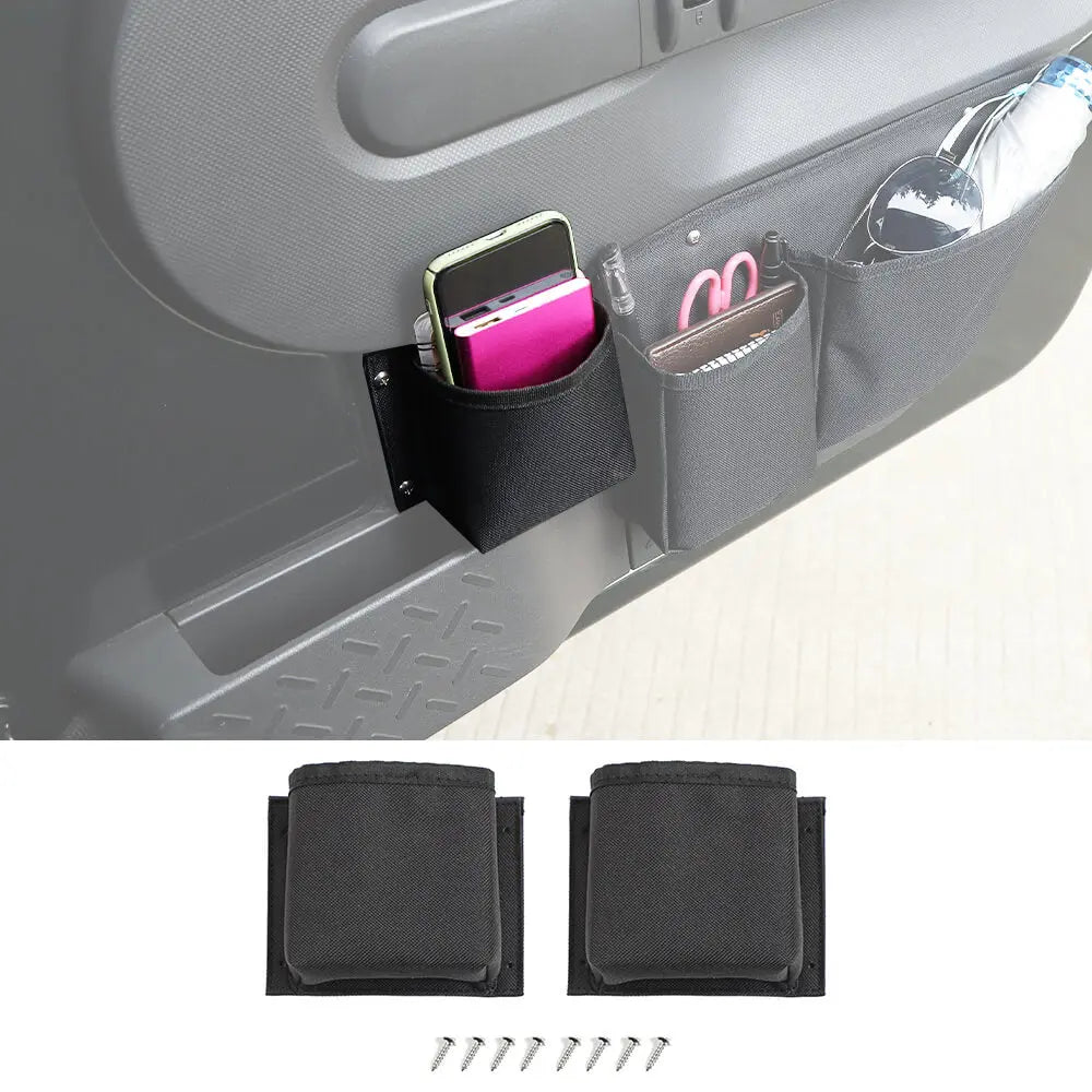 For 2007+ Jeep Wrangler JK JKU JL JLU JT 2/4Door  2*Front Door Storage Pockets Organizer Bag
