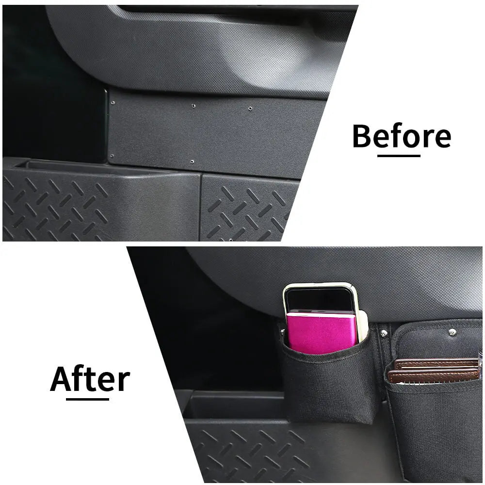 For 2007+ Jeep Wrangler JK JKU JL JLU JT 2/4Door  2*Front Door Storage Pockets Organizer Bag