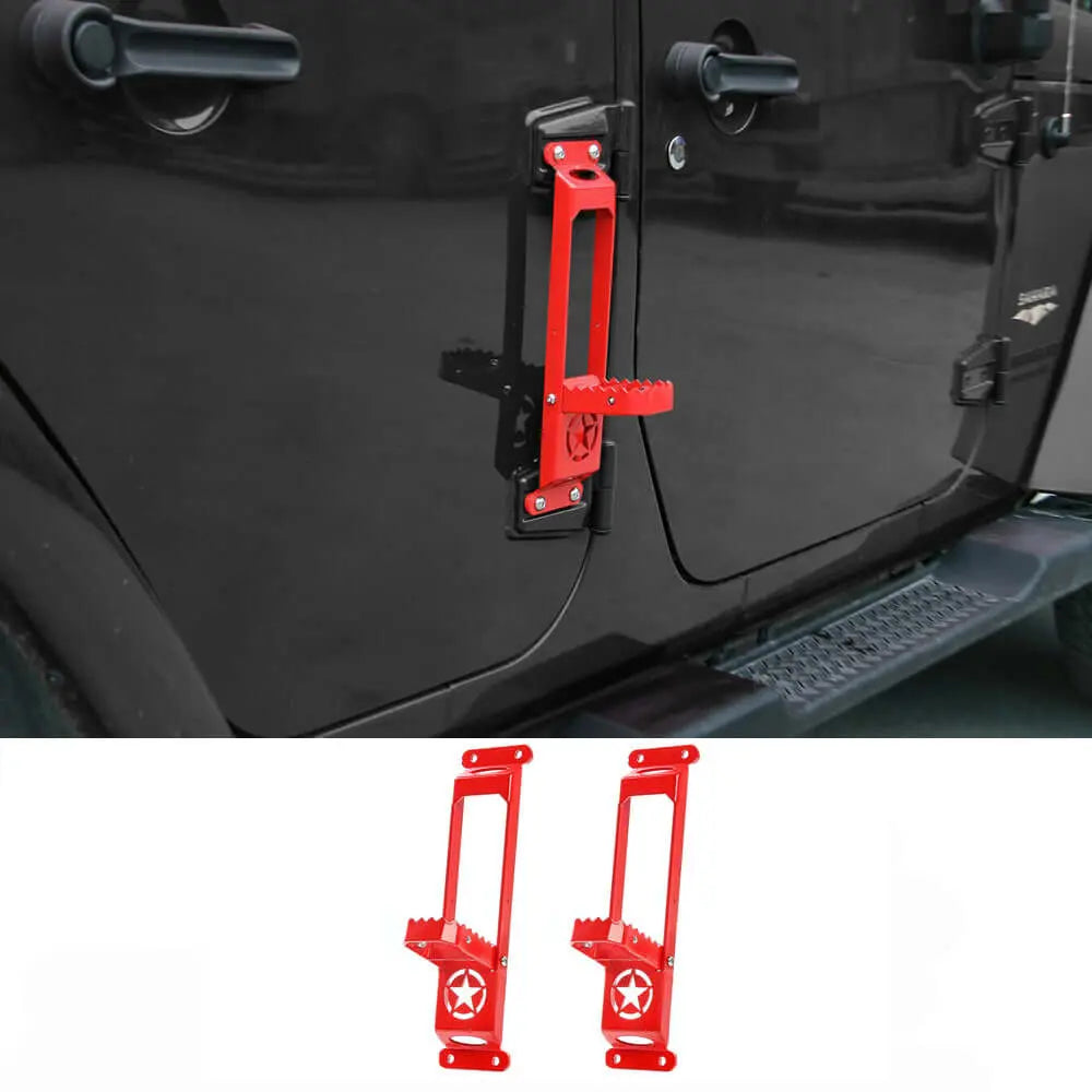 For 2007+ Jeep Wrangler JK JKU JL JLU JT Door Hinge Step Foot Peg Folding Foot Pedal