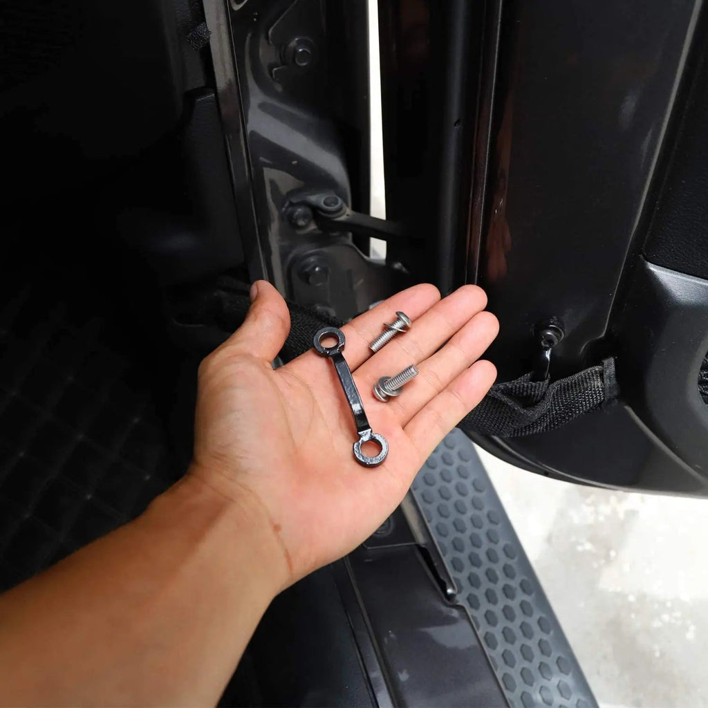 For 2007+ Jeep Wrangler JK JKU JL JLU JT Door Limit Strap Bracket with Screws