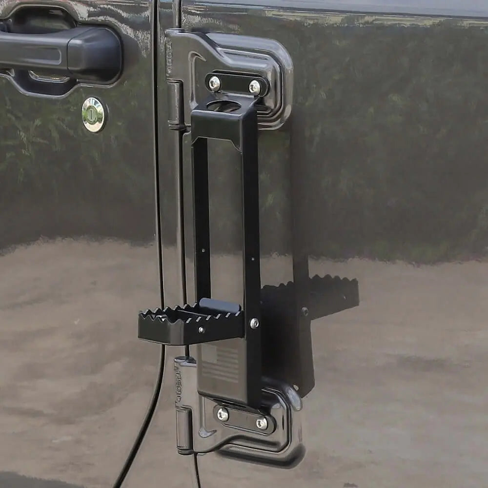 For 2007+ Jeep Wrangler JK JKU JL JLU JT Exterior Door Hinge Step Folding Foot Peg Steps Black(American Flag)